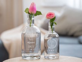 Botella grabada regalo para la novia