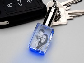 Llavero de cristal con foto