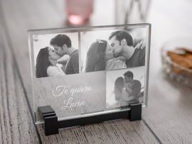 Placa de cristal con foto regalo romántico