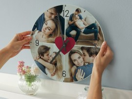 Reloj con fotos corazón