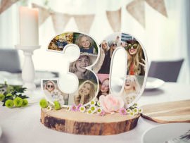Números decorativos con fotos