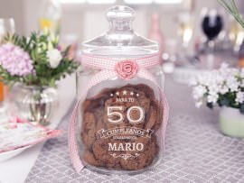 Tarro de cristal con grabado