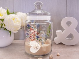 Tarro de cristal como regalo de dinero