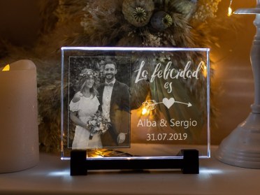 Placa de cristal con base de luz