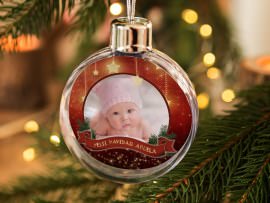 Bola de navidad con foto y texto