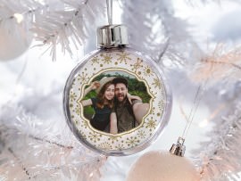 Bola de navidad con foto pareja