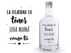 Botella grabada collage felicidad