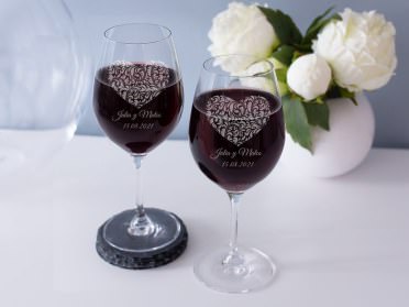 Copas de cristal con grabado
