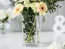 Florero de cristal personalizado