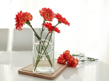 Florero de cristal grande pintado a mano, centro de mesa para boda, jarrón  personalizado con vidrieras azules para flores. -  España