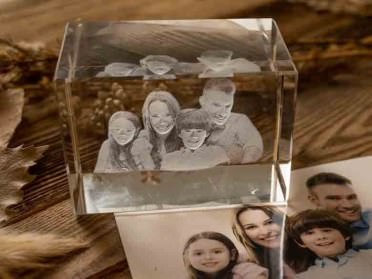 Foto en cristal 3D familia