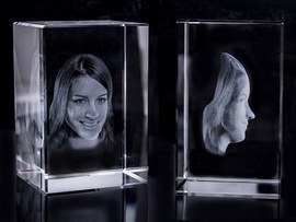 Retrato 3D en cristal
