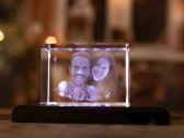 Foto en cristal 3D pareja