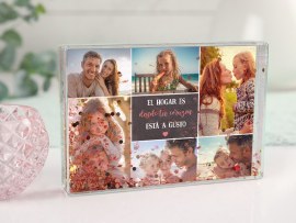 Marco de foto para agitar familia