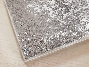 Marco de foto para agitar glitter plateado