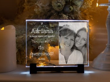 Placa de cristal con base de luz