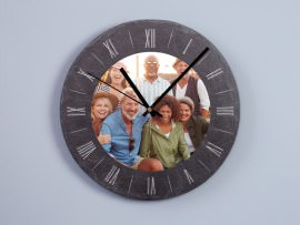 Reloj de pizarra con foto