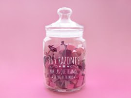 Tarro de cristal con mensajes