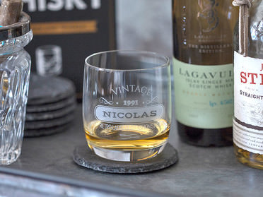 Mañana Venta anticipada visión Vaso de whisky con grabado individual