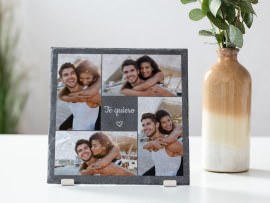 Placa de pizarra con foto