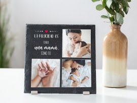 Placa de pizarra con foto