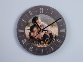 Reloj de pizarra con foto
