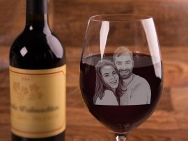 Copa de vino con grabado