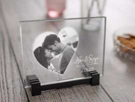 Placa de cristal grabada