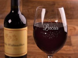 Copa de vino grabada