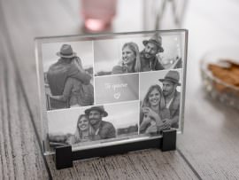 Placa de cristal con foto como regalo romántico para mujeres