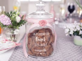 Tarro de cristal con grabado