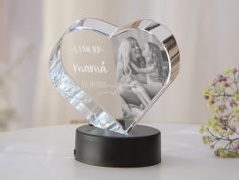 Corazón de cristal con foto