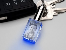 Llavero de cristal con foto