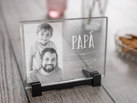 Placa de cristal con foto